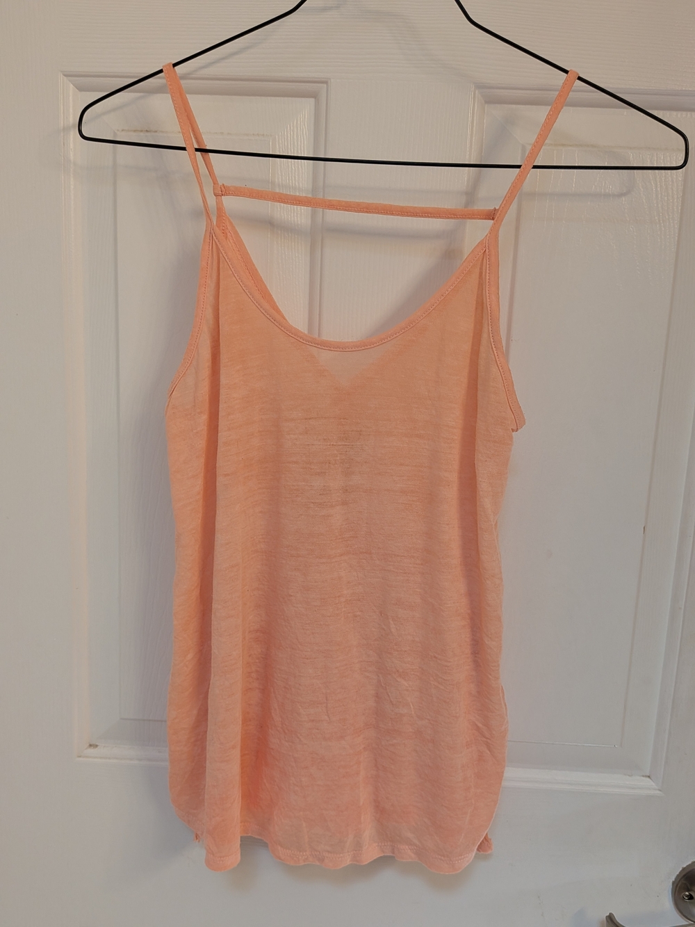 We The Free Peach Slub-Knit Strappy Tank